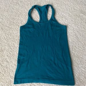 Green lululemon fast and free tank